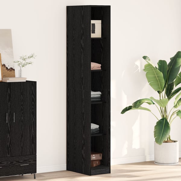 vidaXL Garderobeskap Svart Eik 30 x 50 x 200 cm Konstruert tre