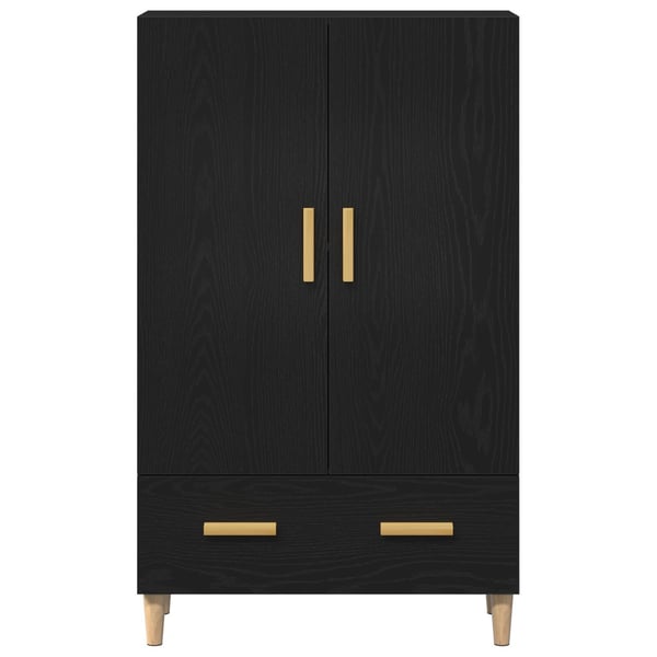 vidaXL Høyskap med skuff Svart Eik 70 x 31 x 115 cm Konstruert tre