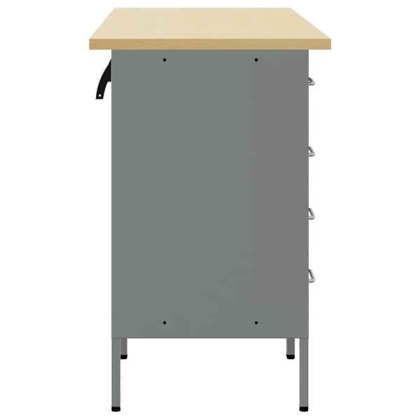 vidaXL Arbeidsskap med skuff 3 pcs Svart og Grå 150 x 55 x 85 cm