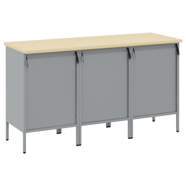 vidaXL Arbeidsskap med skuff 3 pcs Rød og Grå 150 x 55 x 85 cm