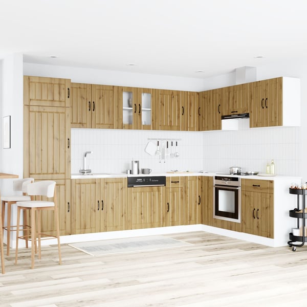 vidaXL Vaskeskap med lagring Lucca 2 pcs Artisan Eik Konstruert tre