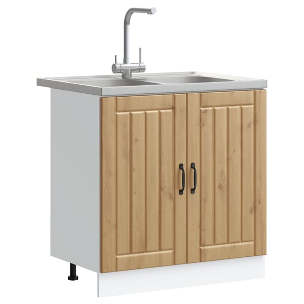 vidaXL Vaskeskap med lagring Lucca 2 pcs Artisan Eik Konstruert tre