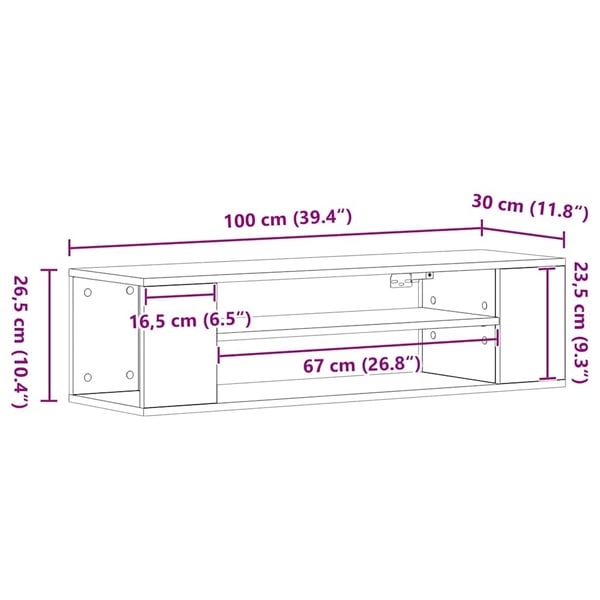vidaXL TV-skap artisian oak 100 x 30 x 26,5 cm Konstruert tre