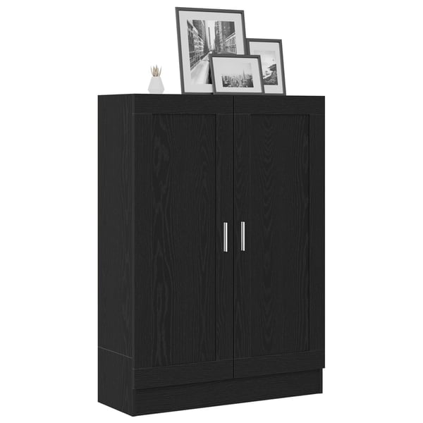 vidaXL Bokskap Svart Eik 82,5 x 30,5 x 115 cm Konstruert tre