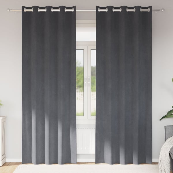 vidaXL Pimennysverhot 2 pcs Vaaleanharmaa 140 x 260 cm Sametti