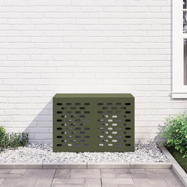 vidaXL Air Conditioner Deksel - Olivengrønn, 90x40x60 cm, Stål