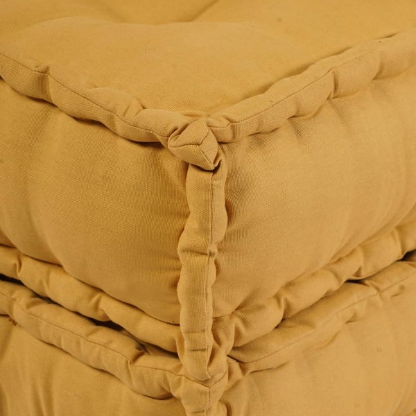 vidaXL Pouffe Sæt af 4 Gul Stof (100% bomuld) 70 x 70 x 54 cm Modulær