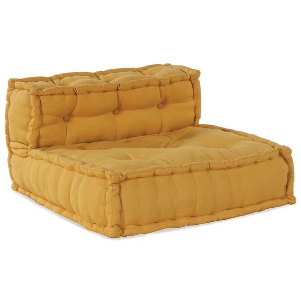 vidaXL Pouffe Sæt af 4 Gul Stof (100% bomuld) 70 x 70 x 54 cm Modulær