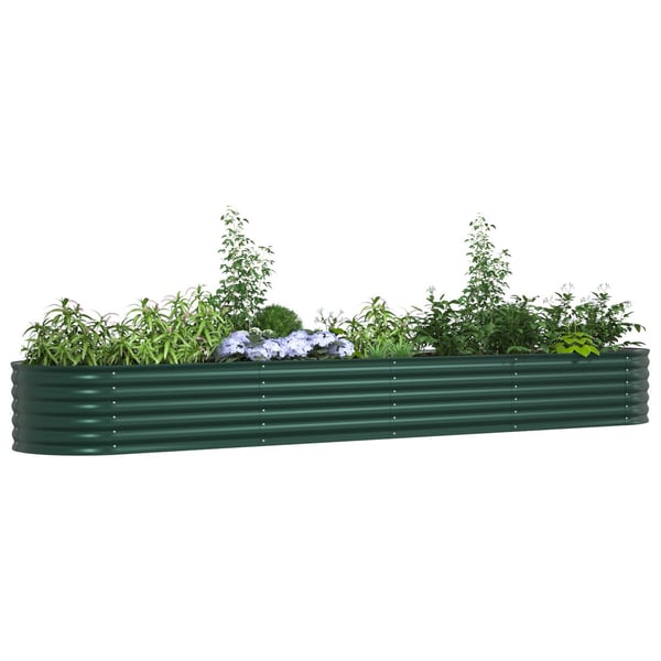 vidaXL Hevet bed grønn 400 x 80 x 44 cm Stål