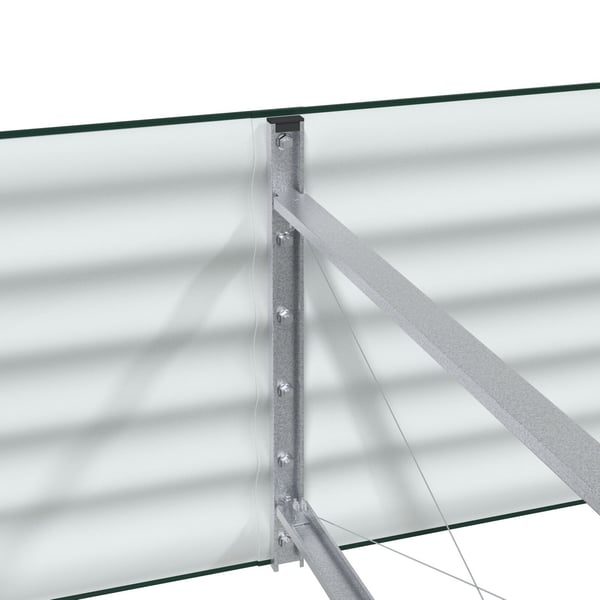 vidaXL Hævet bed Grøn 400 x 80 x 44 cm Stål
