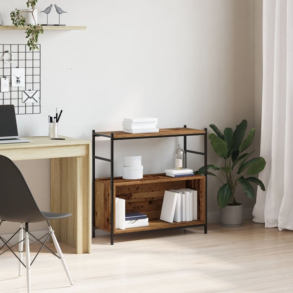 vidaXL Bokhylle Røkt eik 80 x 30 x 78.5 cm Konstruert tre