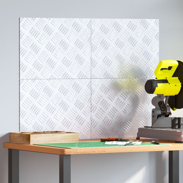 vidaXL Trinn Rektangulær 4 pcs sølv 40 x 30 cm Aluminium