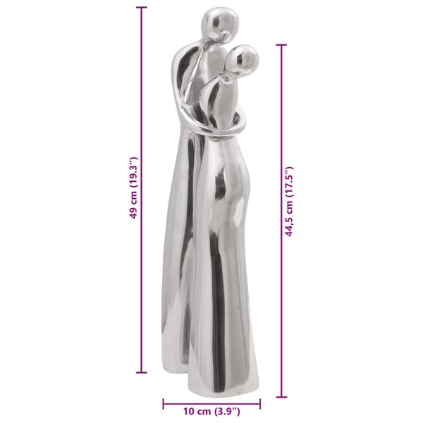 vidaXL Skulptur sølv 10 x 16 x 49 cm Aluminium