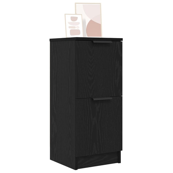 vidaXL Sivupöytä 2 pcs Musta tammi. 30 x 30 x 70 cm Tekninen puu