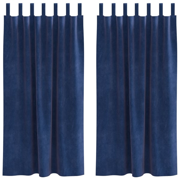 vidaXL Blendingsgardiner 2 pcs Mørkeblå 140 x 175 cm Fløyel