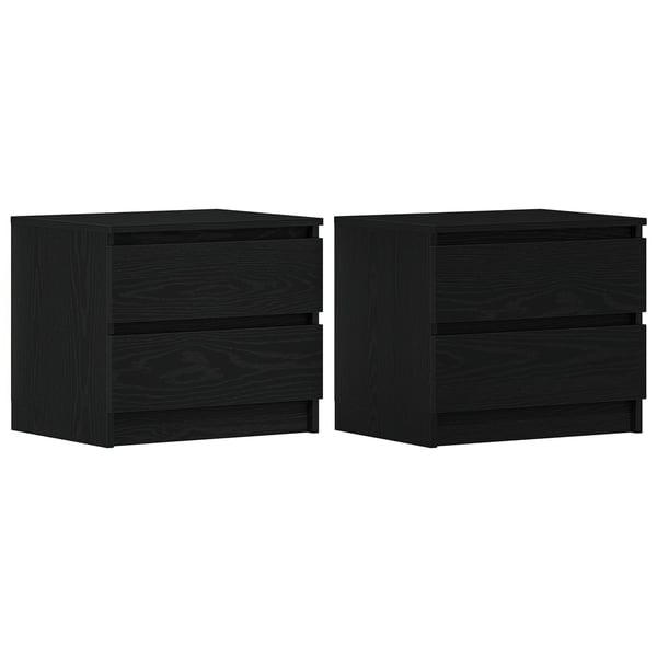 vidaXL Nattbordskap 2 pcs Svart Eik 50 x 40 x 43,5 cm Konstruert tre