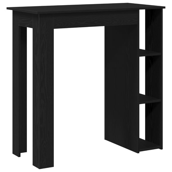 vidaXL Barbord med hylle Svart Eik 102 x 50 x 103,5 cm Konstruert tre