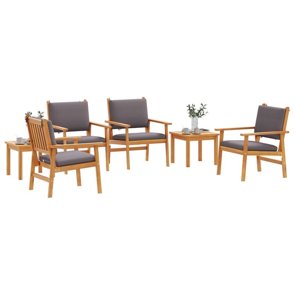 vidaXL Set med 2 Antracit Akacia, Polyester Medium Tåligt