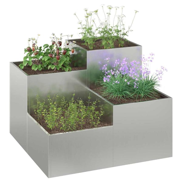 vidaXL Have Blomsterkrukke Sølv 100 x 100 x 60 cm Galvaniseret stål