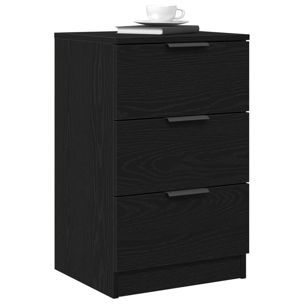 vidaXL Nattbordskap 2 pcs Svart Eik 40 x 65 x 65 cm Konstruert tre
