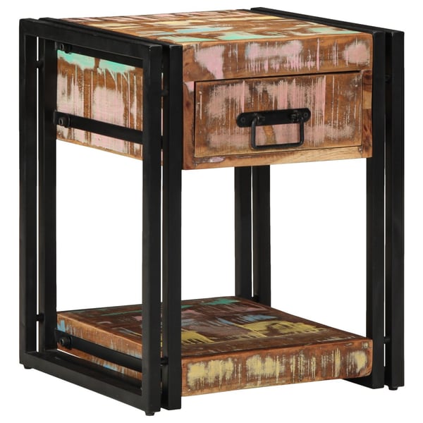 vidaXL Nattbordskap med skuff 2 pcs Flerfarget 40 x 40 x 50 cm