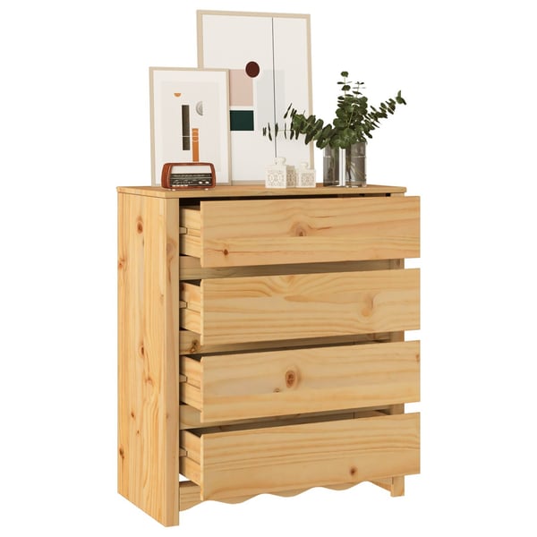 vidaXL Kommode med skuff Drammen Eik 76,5 x 40 x 91 cm Massivt furutre