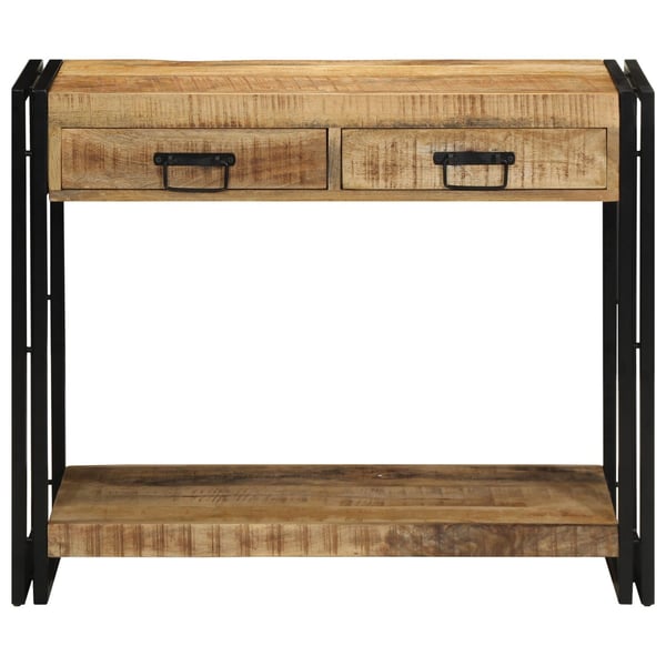 vidaXL Konsolbord med skuffe Brun 90 x 33 x 75 cm Massivt mangotræ