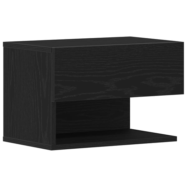 vidaXL Nattbordskap med skuff Svart Eik 46 x 30 x 30 cm Konstruert tre