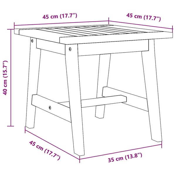 vidaXL Sidebord Olie Naturlig Massivt Akacietræ