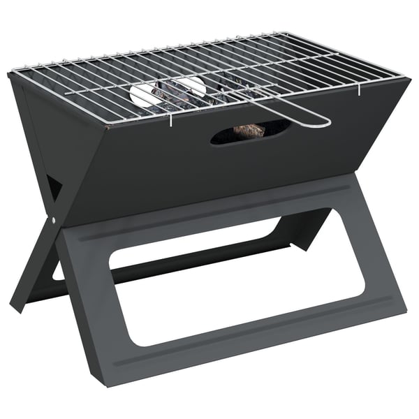 vidaXL Utendørs grill Svart 46 x 31 x 31 cm Stål