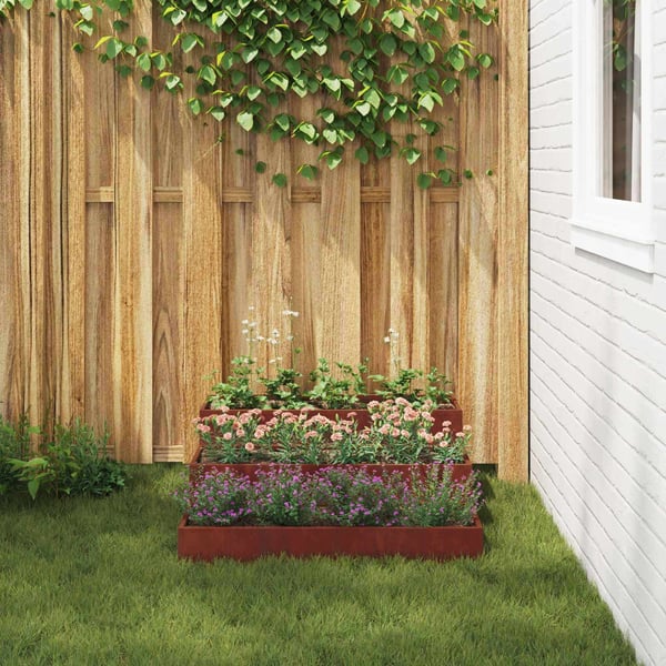 vidaXL Hageblomsterpotte Rusten 90 x 90 x 35 cm Cortenstål