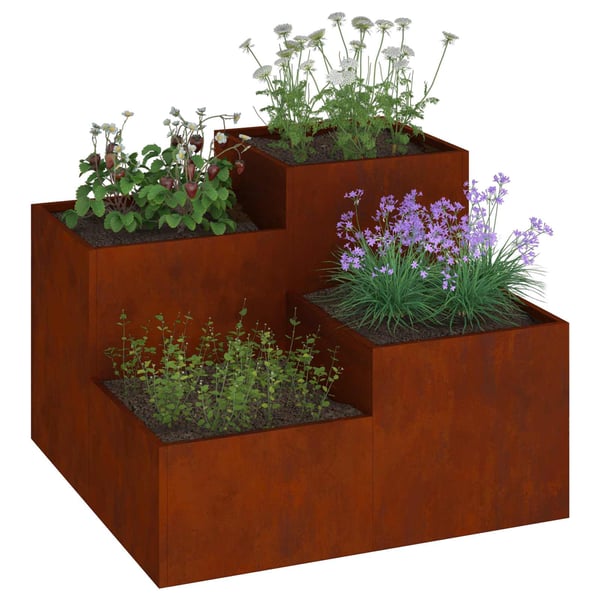 vidaXL Have Blomsterkrukke Rusten 80 x 80 x 60 cm Cortenstål