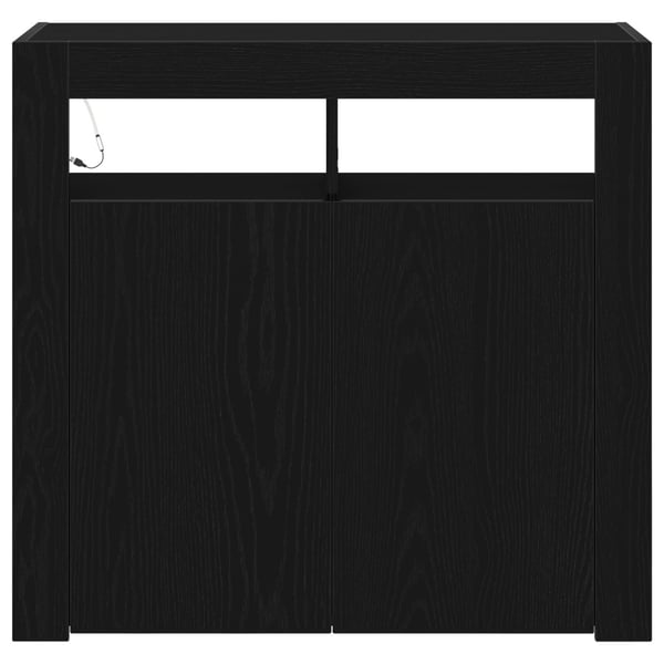 vidaXL Serviesskap Svart Eik 80 x 35 x 75 cm Konstruert tre