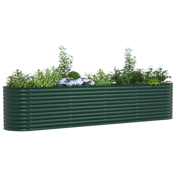 vidaXL Hevet bed grønn 400 x 80 x 81 cm Stål
