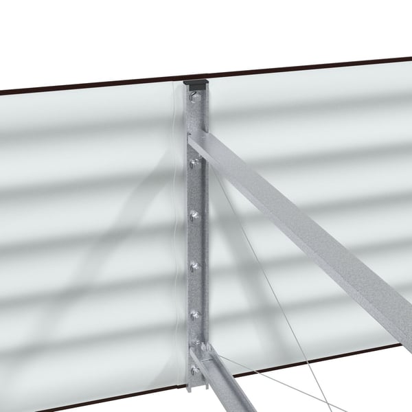 vidaXL Hævet bed Brun 400 x 80 x 44 cm Stål