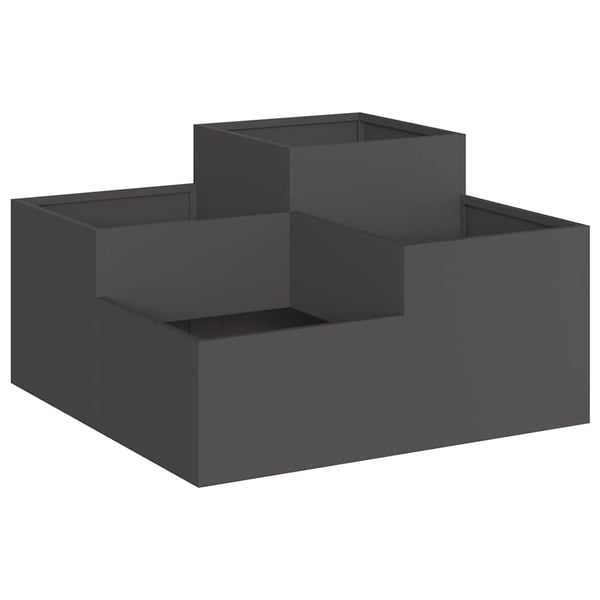 vidaXL Hageblomsterpotte Svart 100 x 100 x 48 cm Stål