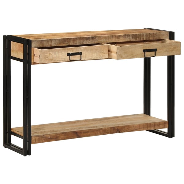 vidaXL Konsolbord med skuffe Brun 120 x 33 x 75 cm Massivt mangotræ