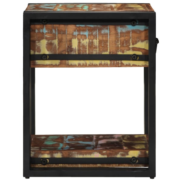 vidaXL Nattbordskap Flerfarget 40 x 40 x 50 cm Massiv Reclaim Tre
