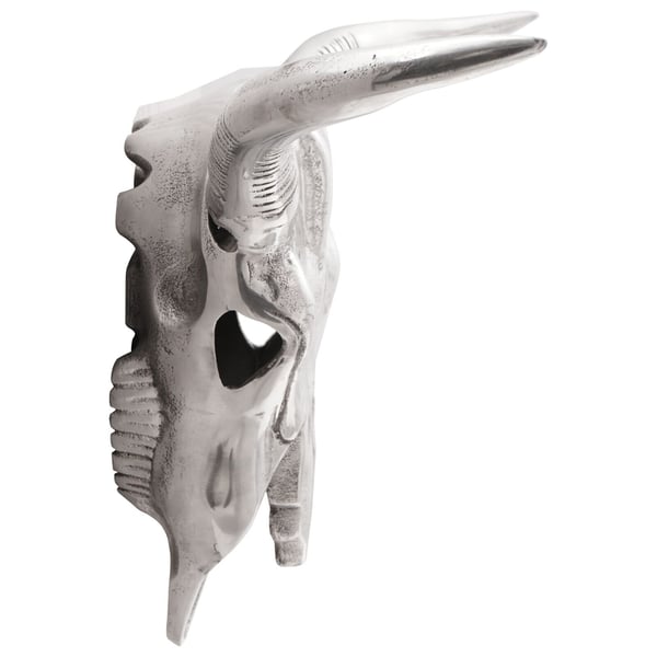 vidaXL Bull kranium Sølv 49 x 10 x 36 cm Aluminium