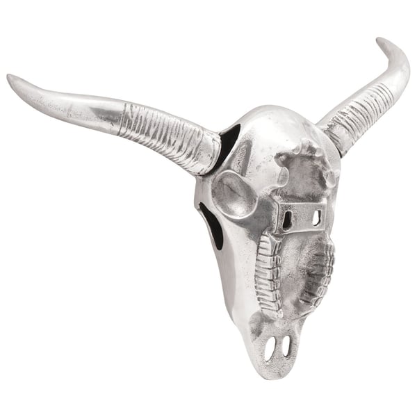 vidaXL Bull kranium Sølv 49 x 10 x 36 cm Aluminium