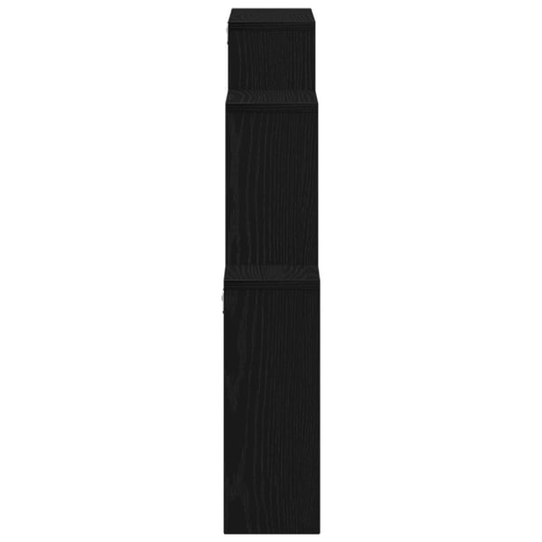 vidaXL Væghylde med hylde Sort eg 80 x 15 x 78,5 cm Konstrueret træ