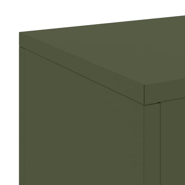 vidaXL Planteholder 2 pcs Olivengrønn 24 x 24 x 55 cm Stål