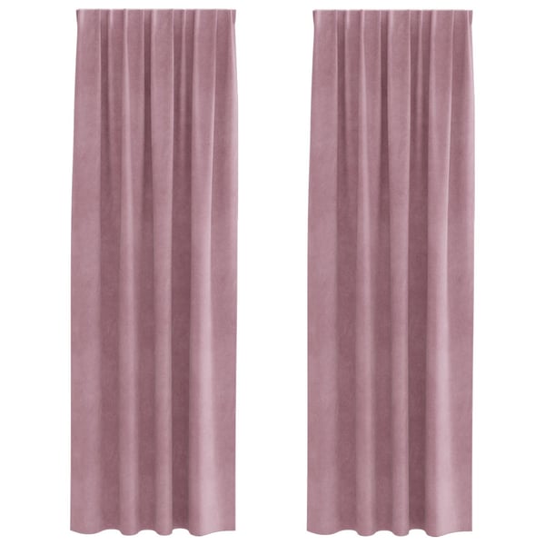 vidaXL Blendingsgardiner 2 pcs Mørk rosa 140 x 245 cm Fløyel