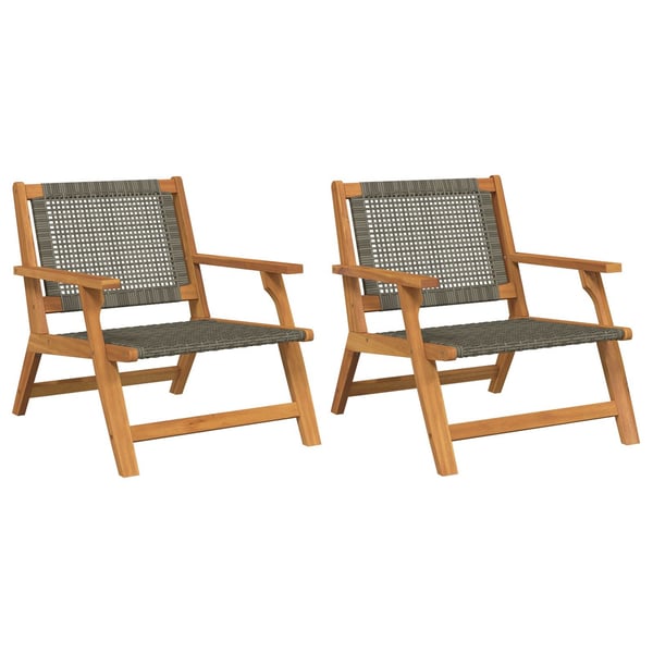 vidaXL Havemøbler 2 pcs Grå 67 x 78 x 73 cm Massivt akacietræ