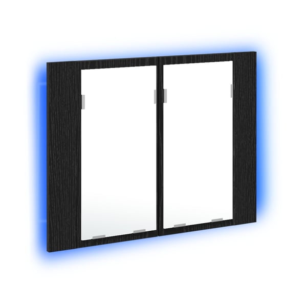 vidaXL Baderomsspeilskap Svart Eik 60 x 12 x 45 cm Konstruert tre