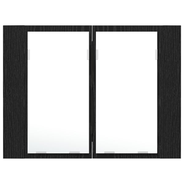 vidaXL Baderomsspeilskap Svart Eik 60 x 12 x 45 cm Konstruert tre