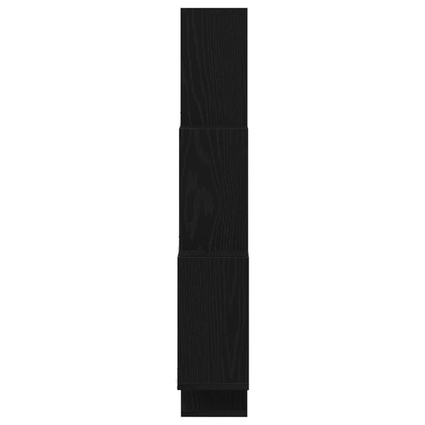 vidaXL Vegghylle med hylle Svart Eik 78 x 15 x 93 cm Konstruert tre