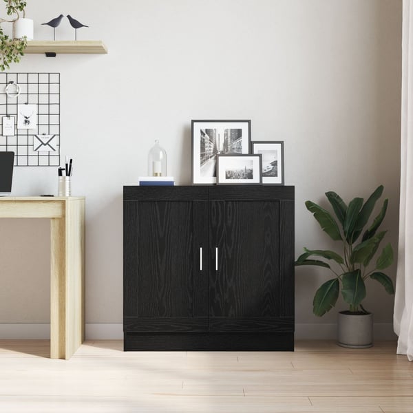 vidaXL Bokskap Svart Eik 82,5 x 30,5 x 80 cm Konstruert tre