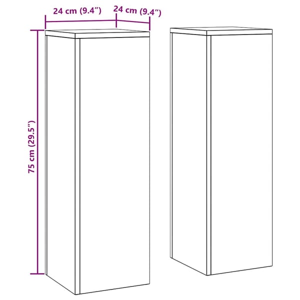 vidaXL Planteholder 2 pcs Hvit 24 x 24 x 75 cm Stål