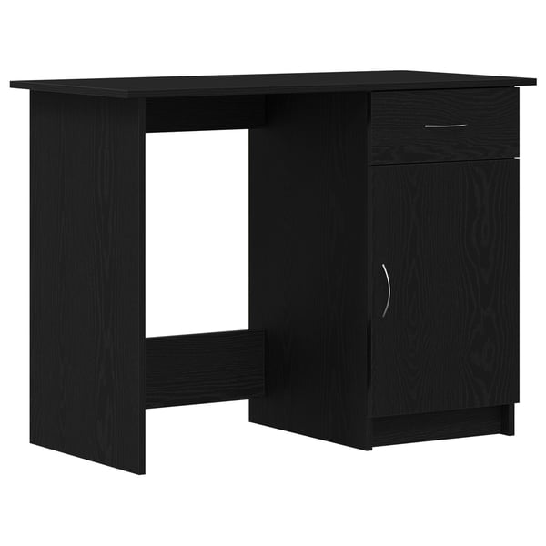 vidaXL Skrivebord med skuff Svart Eik 100 x 50 x 76 cm Konstruert tre
